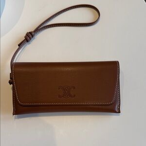 Celine Tan Leather Wristlet (eyeglass holder)